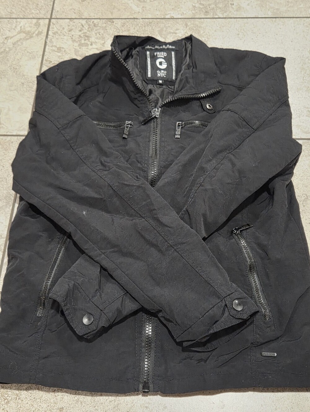 Weather-Ready Men's Black Lightweight Zip Jacket